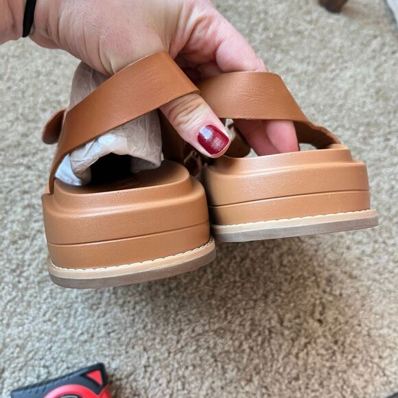 Chaco Townes Midform Leather Platform Sandal Brown SZ 7 NWOT - Picture 4 of 9